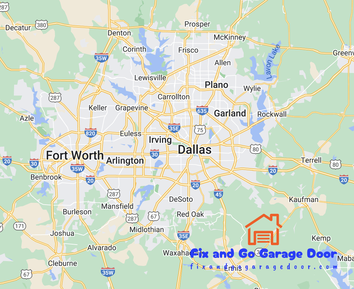 fixandgogaragedoor.com_dallas_fort_worth_metro_texas_area_map